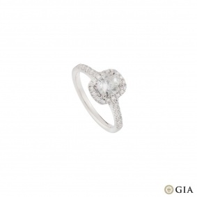 White Gold Cushion Cut Diamond Ring 1.00ct F/VS1